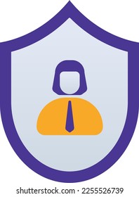Insurance business people icon with purple and orange duotone style. Safety, family, car, money, life, medical, home. Vector illustration