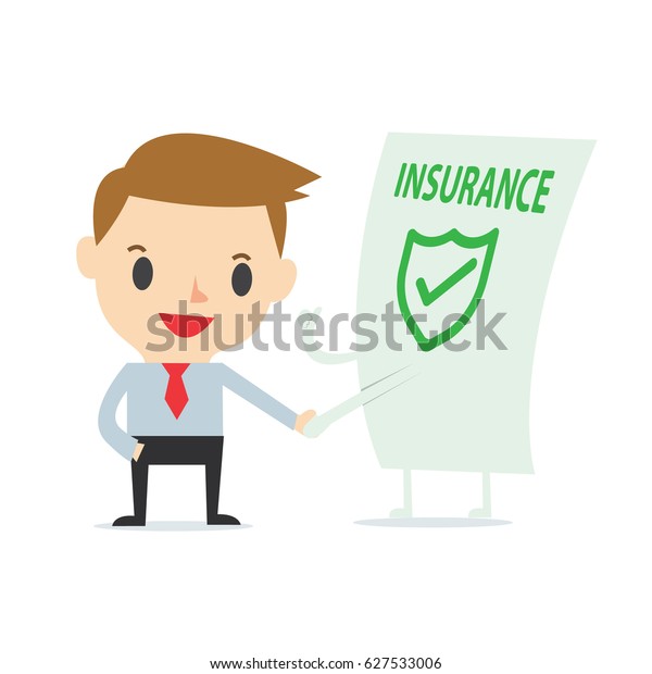 insurance  businessman
on white background
