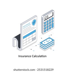 Versicherungsberechnung - Illustration zum Bestand. EPS-Datei Stockgrafik