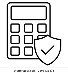 Insurance Calculator, Insurances line icon, sign, symbol