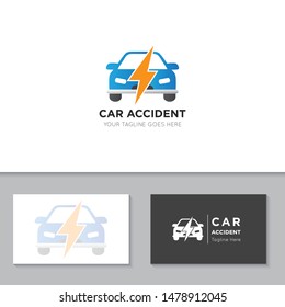 insurance car accident logo and icon vector illustration design template