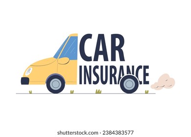 Insurance of Car as Security and Protection from Loss Vector Illustration