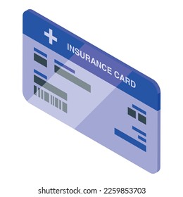 Insurance card icon isometric vector. Medical hospital. Care patient