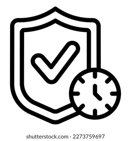 Vector de contorno de icono de tarjeta de seguro. Salud médica. Paciente con vida