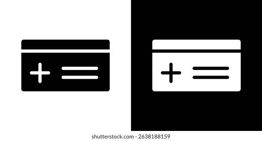 Insurance card icon Vector in flat style. Collection silhouettes
