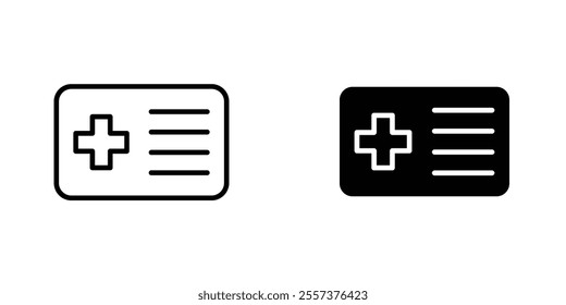 Insurance card Icon vector. liner and flat style icons set.
