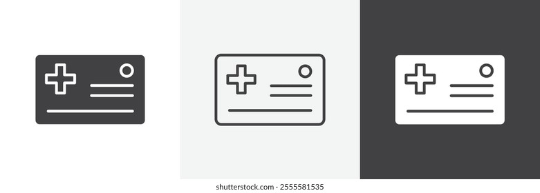 Insurance card icon vector set for ui designs