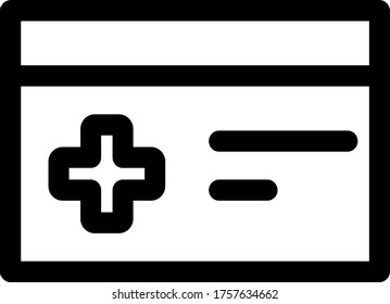 insurance card icon vector for web and apps