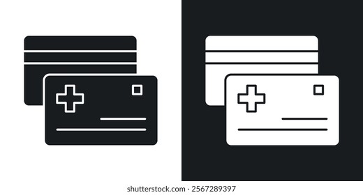 Insurance card icons in solid black and white colors