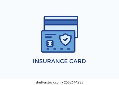 Icono de Vector de tarjeta de seguro o ilustración de logotipo