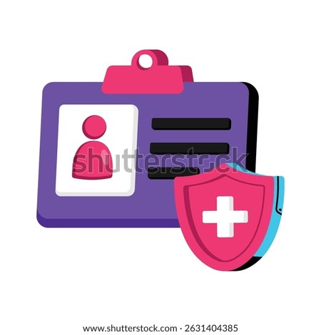 Insurance Card Vector style icon. Eps 10 file