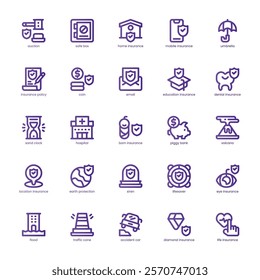 Insurance Check Icon pack for your website, mobile, presentation, and logo design. Insurance Check Icon basic line gardient design. Vector graphics illustration and editable stroke.