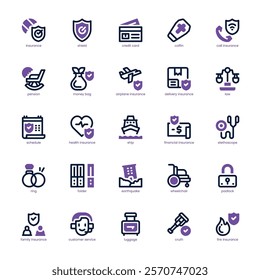 Insurance Check Icon pack for your website, mobile, presentation, and logo design. Insurance Check Icon dual tone design. Vector graphics illustration and editable stroke.