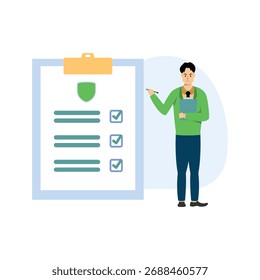  Seguro Checklist Vetor Ilustração Que pode facilmente editar ou modificar
