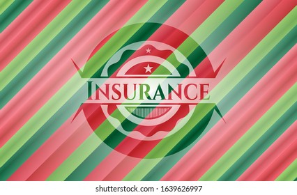 Insurance christmas badge background. Vector Illustration. Detailed.