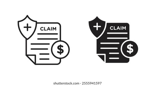 Insurance Claim flat simple vector symbols illustration.