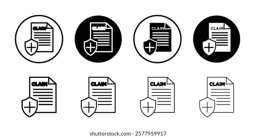 Insurance Claim icon black and white vector sign