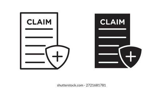 Icono de Reclamo de seguro Vector de carrera plana y delgada. Conjunto de iconos editables
