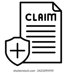 Insurance Claim icon line vector illustration