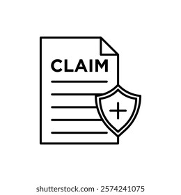 Insurance Claim icon linear logo isolated