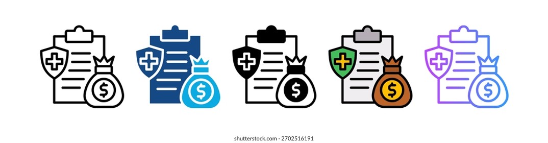 Icono de Reclamo de seguro Ilustración vectorial múltiple