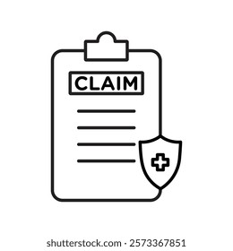 Insurance Claim icon Outline thin set