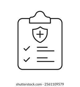 Insurance Claim icon Outline vector line symbol