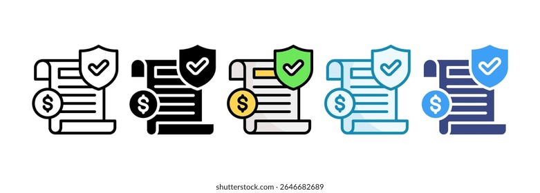 Insurance Claim Icon Set Multiple Style Collection