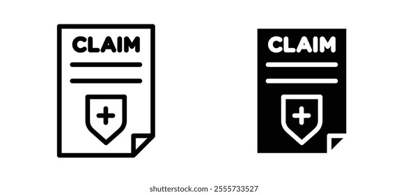 Insurance Claim icon symbol collection on white background.