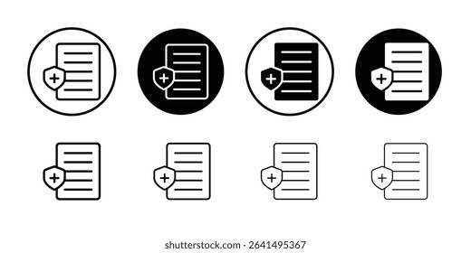 Insurance Claim icon Thin line illustration set vector