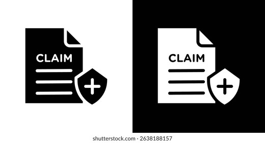 Insurance Claim icon Vector in flat style. Collection silhouettes