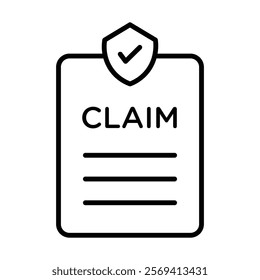 Insurance Claim icon Vector logo outline