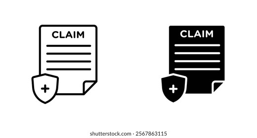 Insurance Claim icons collection in Filled flat and thin line style.