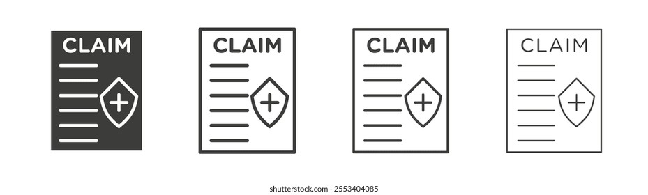 Insurance Claim icons collection. vector set in black color