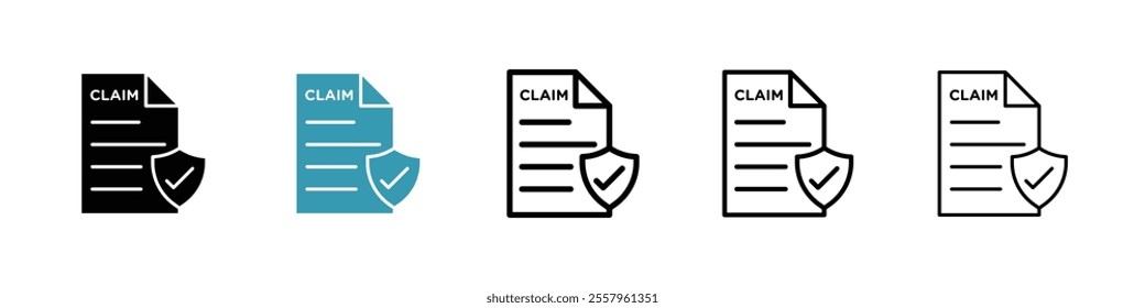 Insurance Claim icons pack in black and blue.