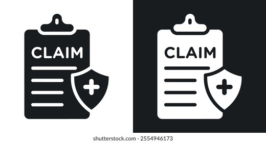 Insurance Claim icons in solid black and white colors