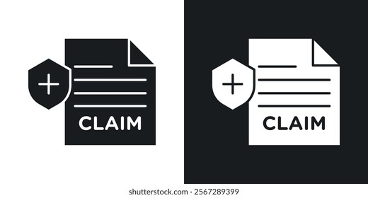 Insurance Claim icons in solid black and white colors