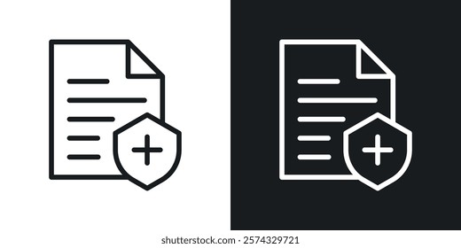 Insurance Claim icons in thin black and white stroke liner style