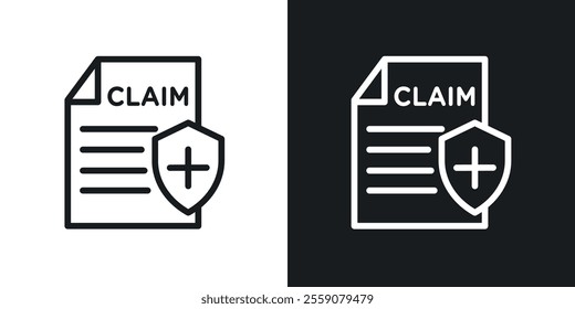 Insurance Claim icons. vector set in black colors