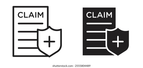 Insurance Claim liner icon vector set.