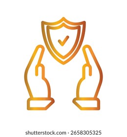 Icono del Vector de la ilustración del gradiente del color del seguro que puede modificar o editar fácilmente 