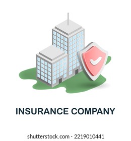 Insurance Company icon. 3d illustration from insurance collection. Creative Insurance Company 3d icon for web design, templates, infographics and more