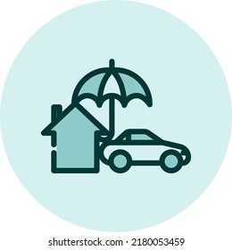 Insurance company, illustration, vector on a white background.