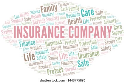 Insurance Company word cloud vector made with text only