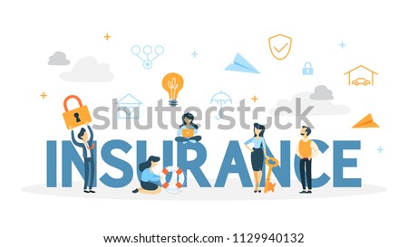 Insurance concept. Idea of security and protection of property and life from damage. Isolated flat vector illustration