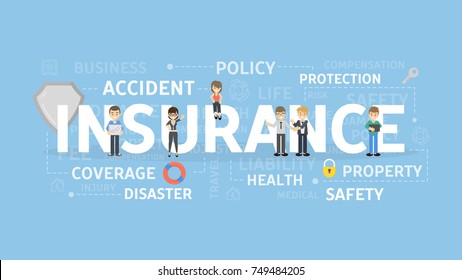 Insurance Concept Illustration Idea Protection Safety Stock Vector ...