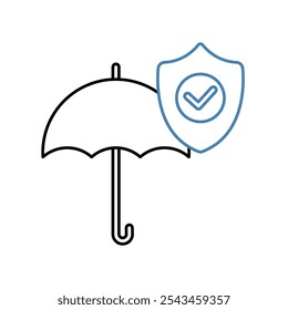 ícone da linha de conceito de seguro. Ilustração de elemento simples. design de símbolo de esboço de conceito de seguro.