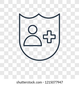 Insurance concept vector linear icon isolated on transparent background, Insurance concept transparency concept in outline style
