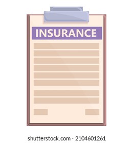 Insurance contract icon cartoon vector. Business document. Agreement assurance