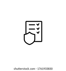 Versicherungsvertrag einfache Linie Symbol Vektorgrafik